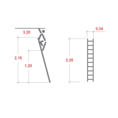 Drabina Krause Corda 1x8 szczebli (wys. rob. 3,20m)